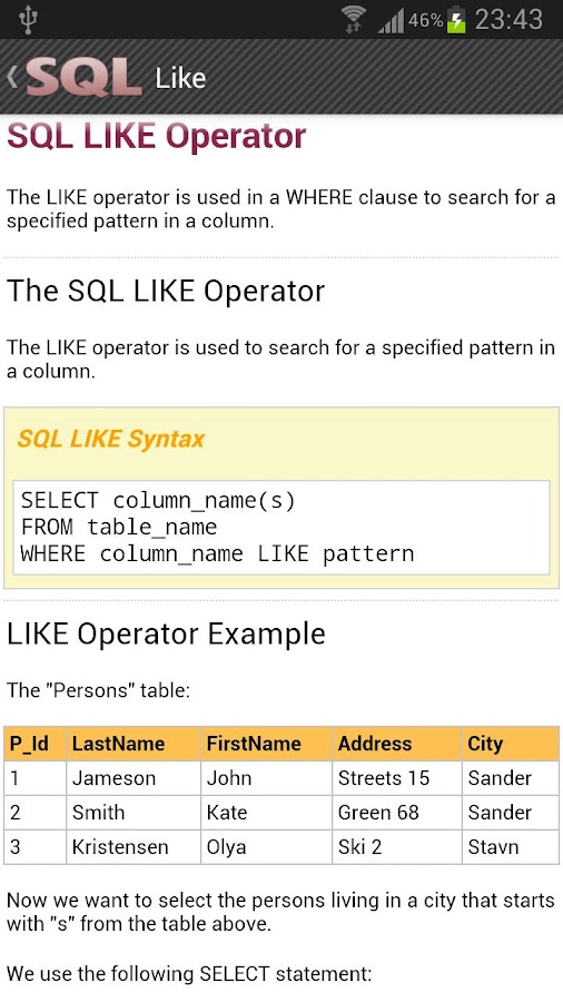 SQL Reference - Android Apps on Google Play