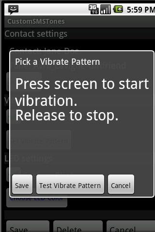 Custom SMS Tones Screen 2