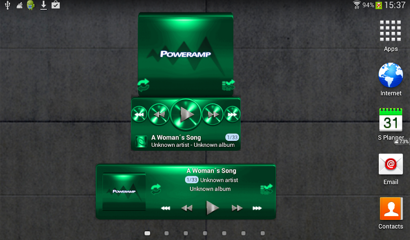 Poweramp widget MINT METAL Screen 3