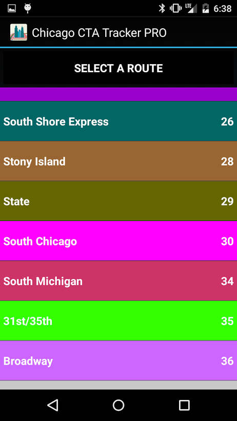 Chicago CTA Tracker PRO Screen 2