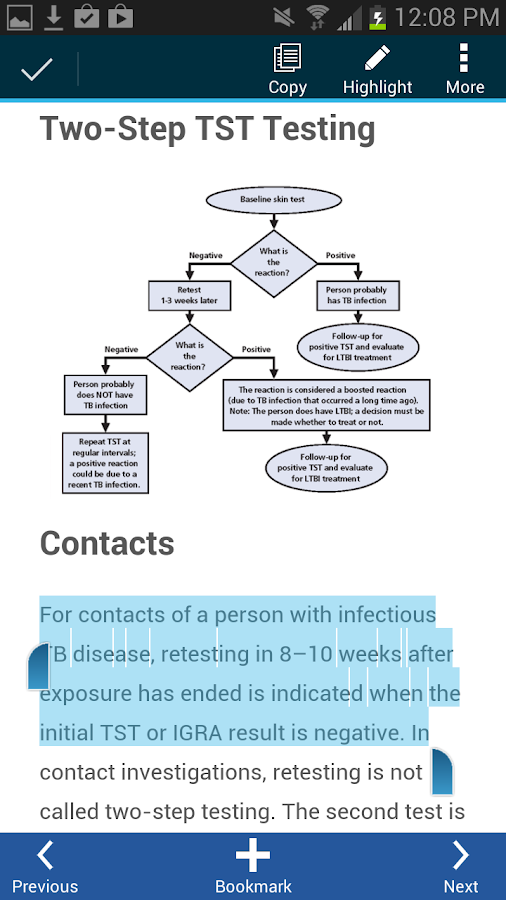   CDC LTBI – posnetek zaslona 