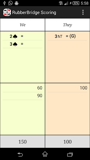 RubberBridge Scoring