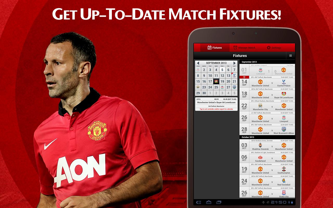 Man Utd Fixtures Calendar - screenshot