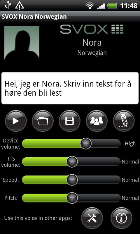 SVOX Norwegian Nora Voice Screen 1
