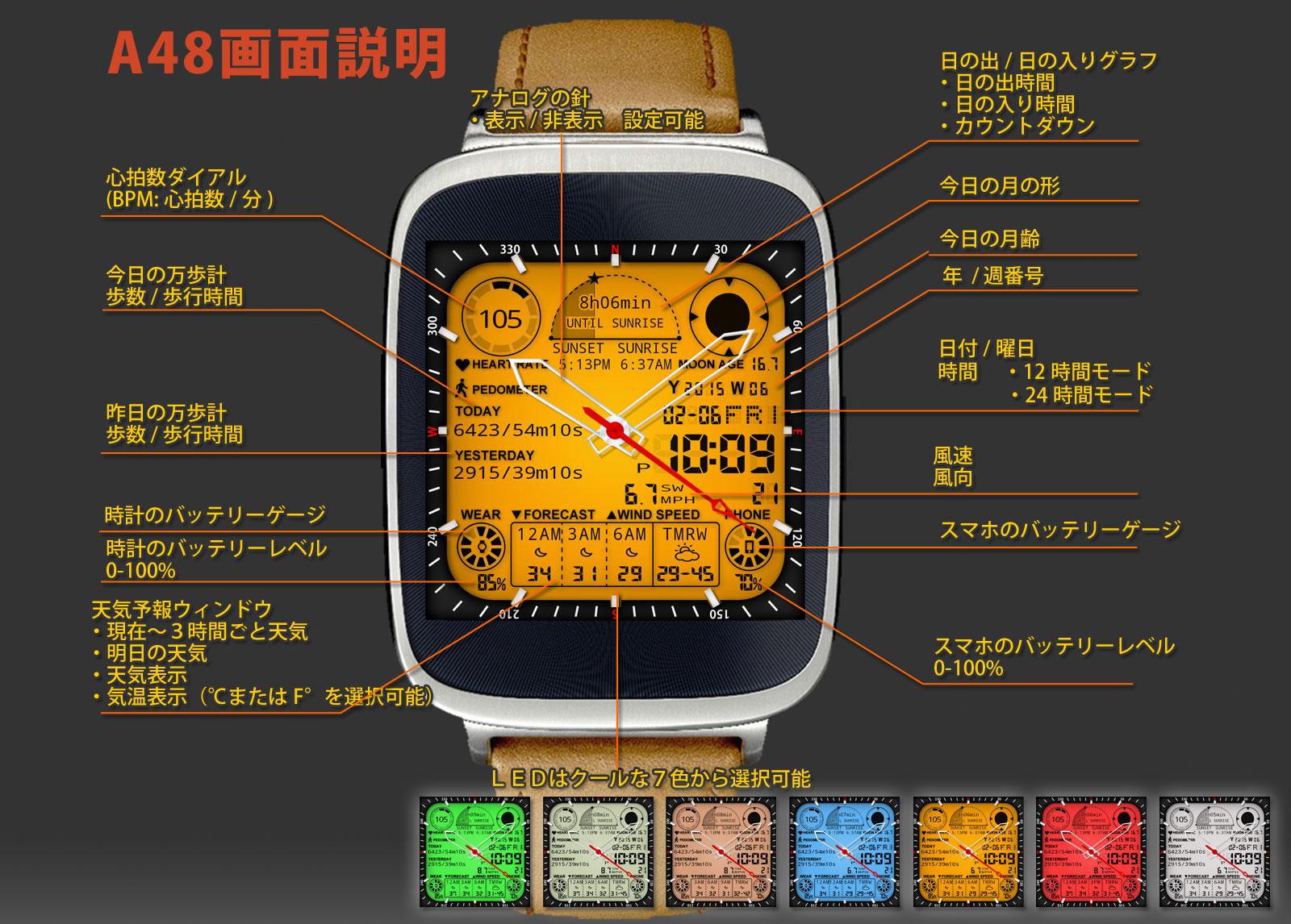 Android application A48 WatchFace for Android Wear screenshort