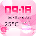 Pink Clock And Weather Widget icon