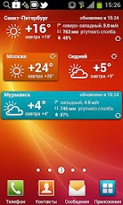 screenshot of Yandex.Weather