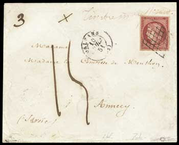 1fr vermillon sur lettre
