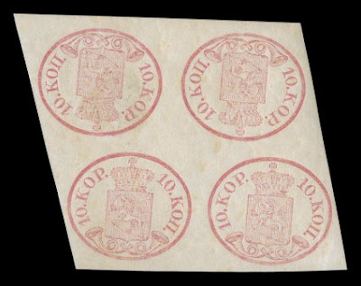 Les premiers timbres de Finlande tête-bêche