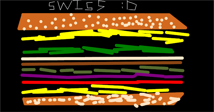 Hamburger Drawing 5: Swiss Cheeseburger