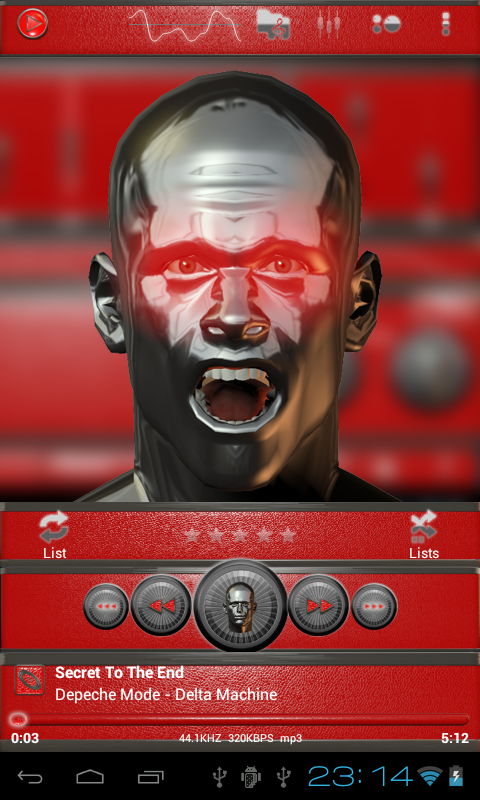 poweramp skin red atlantis Screen 2