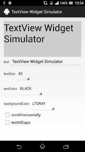 TextView Widget Simulator