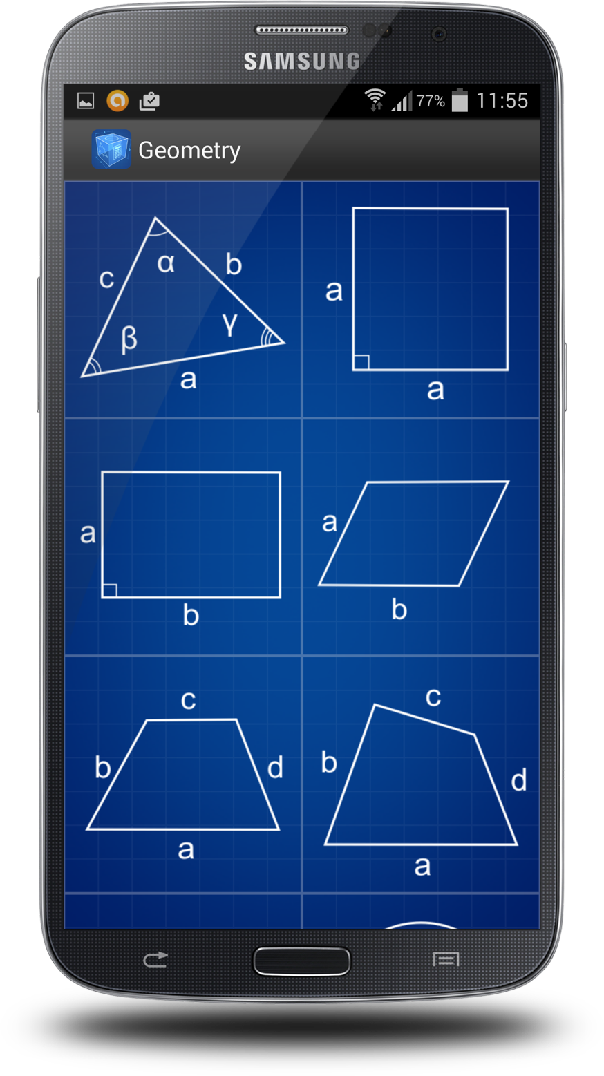 Android application Geometry Calculator screenshort
