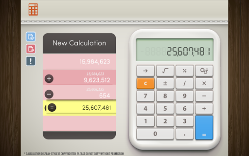 Table Calculator for Tablet