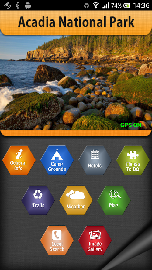 Android application Acadia National Park - USA screenshort