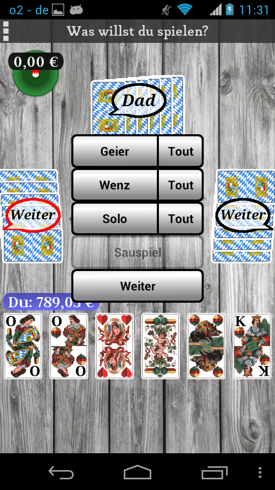 Android application Schafkopf / Sheepshead screenshort