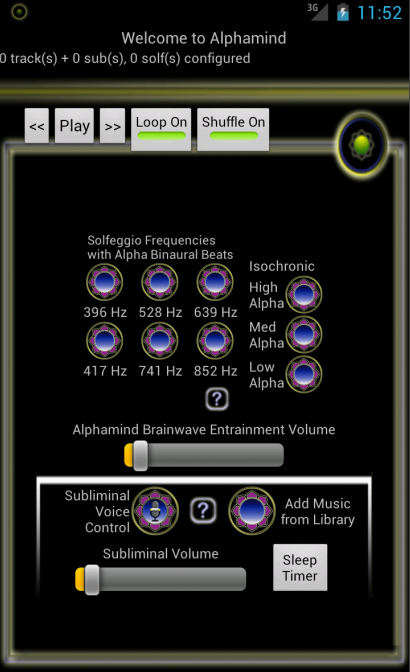 Android application AlphaMind screenshort
