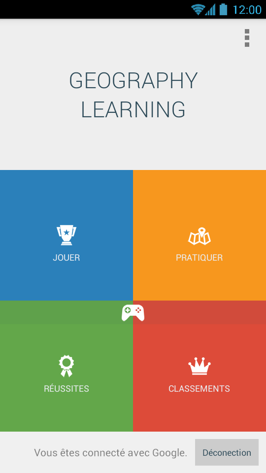 Android application Geography Learning Quiz Game screenshort