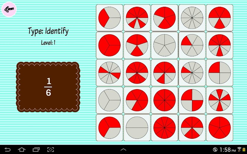 Fraction Bingo Screen 2