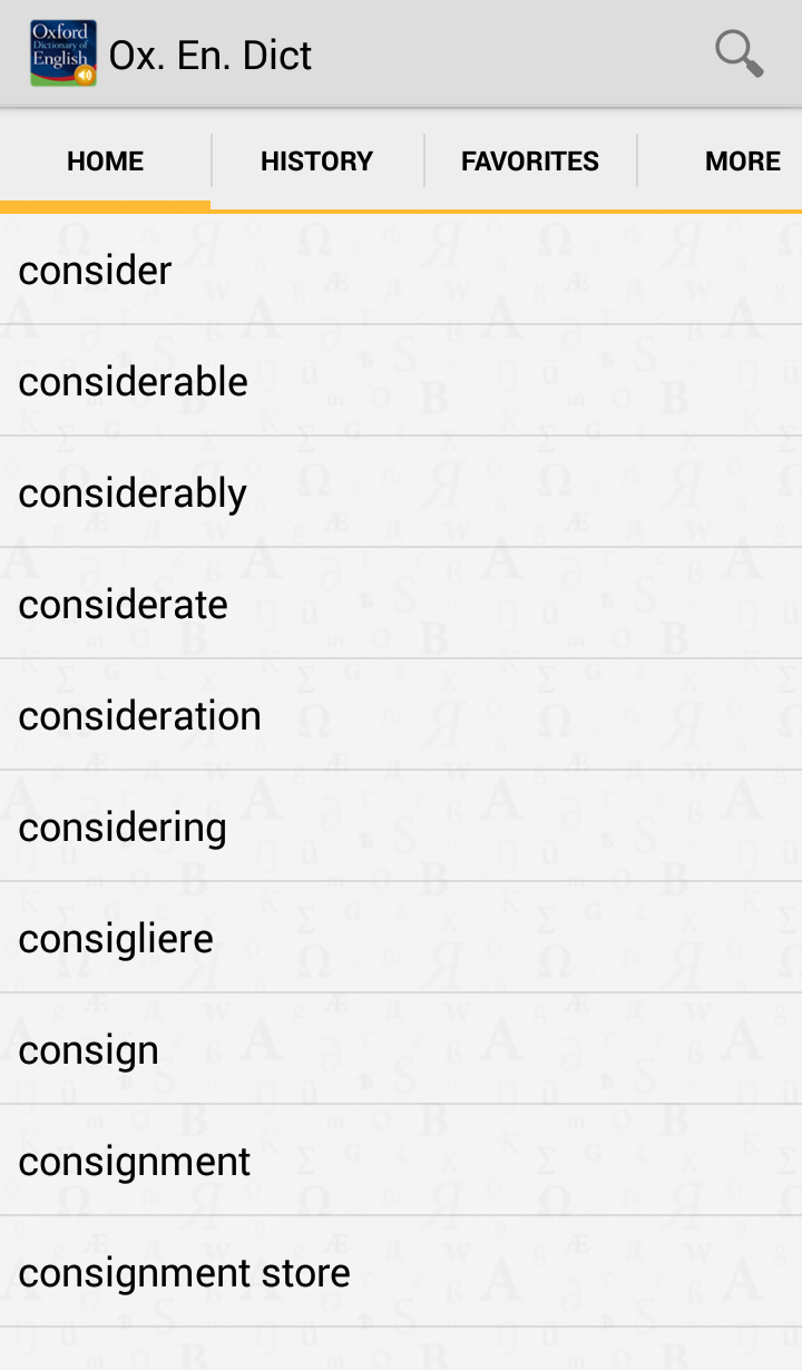 OfficeSuite Oxford Dictionary Screen 2