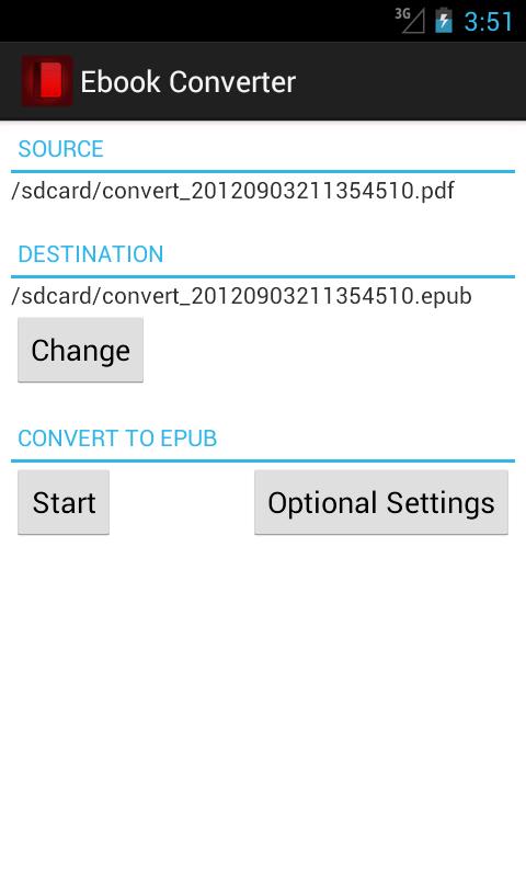Ebook Converter Screen 3