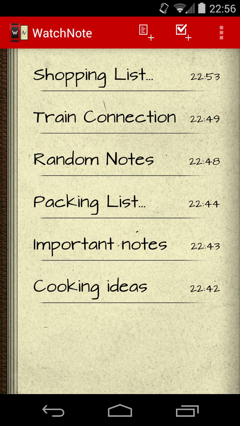 WatchNote for Pebble Screen 2