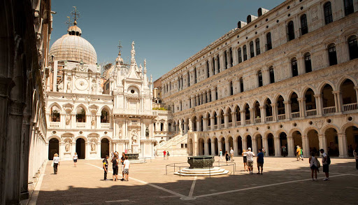 The Doge's Palace, one of the most recognizable landmarks in Venice, Italy.
