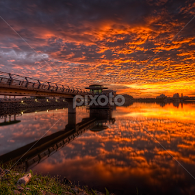 The Bridge Under Burning Sky by Mohd Tarmudi - Buildings & Architecture Bridges & Suspended Structures