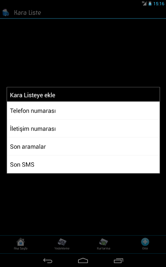 Arama ve SMS Engelleyici - screenshot