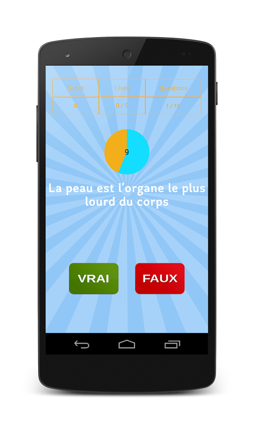 Android application Vrai ou Faux -culture generale screenshort
