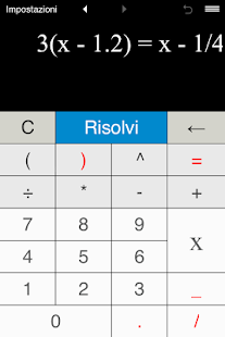 Screenshot dell'applicazione Android Equation Solver