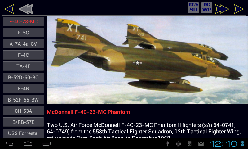 Vietnam War Aircraft Screen 1