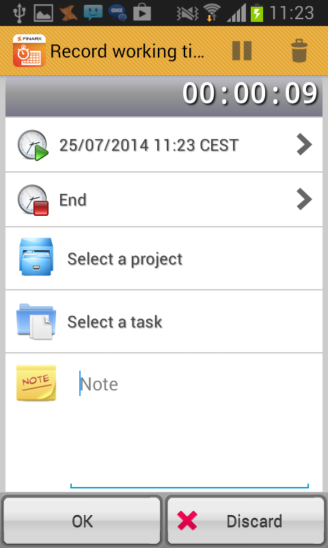 Timesheet Bluetooth Plug-in Screen 2