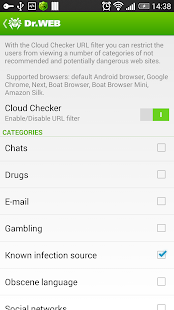Dr.Web v.9 Anti-virus for Android vVaries with device