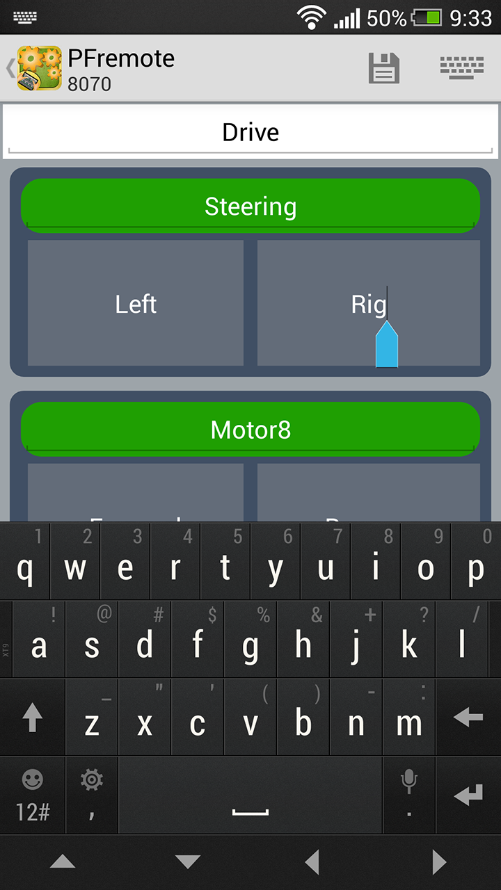 PFremote - Power Functions Screen 3