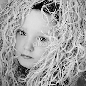Head Tilt B & W by Cheryl Korotky - Black & White Portraits & People