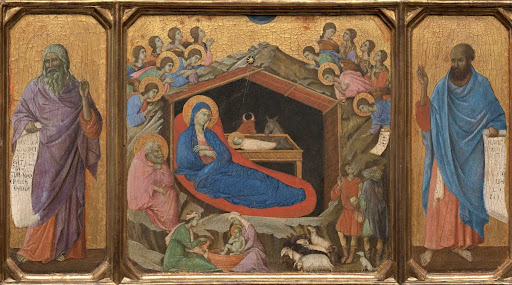 The Nativity with the Prophets Isaiah and Ezekiel