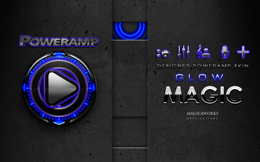 【免費個人化App】Poweramp skin Blue Glow Magic-APP點子