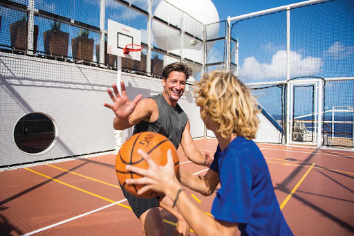 Celebrity_Caribbean_basketball - Spend quality time with your kids on board Celebrity Reflection. Just remember, no hard fouls.