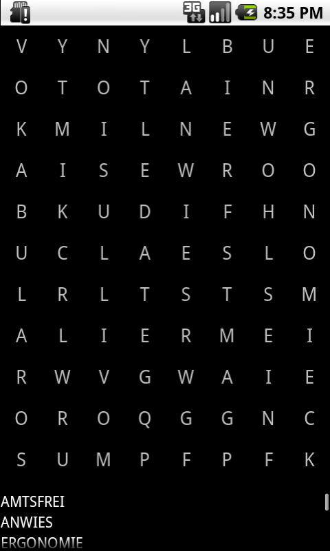 Android application Find the hidden words screenshort