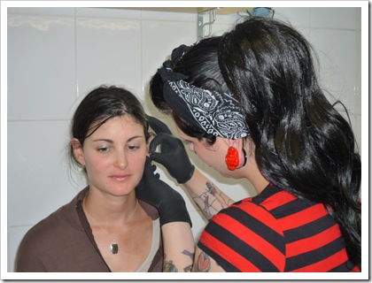  imbedded - the scar tissue around the piercing was there to prove it!