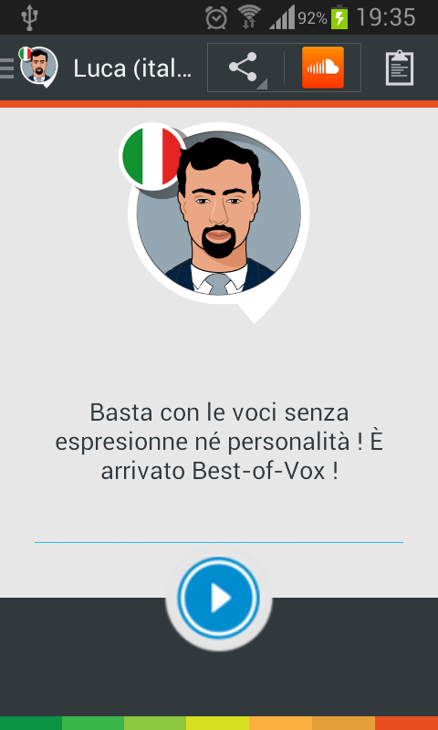 Android application Luca voice (Italian) screenshort