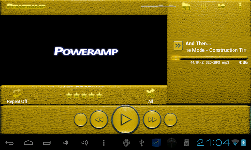 Poweramp skin yellow lizard - screenshot thumbnail