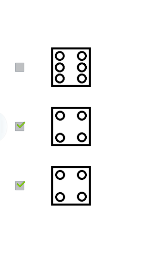 Three dice without advertising