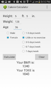 Free Calorie Calculator 2.0 APK