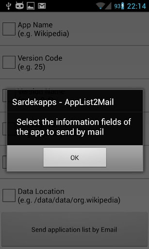 AppList2Mail