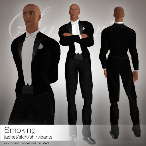 Men's clothing boutique in Second Life: Smoking / Tuxuedo