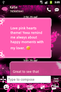 GO SMS Pro Pink Heart Buy Screenshots 1