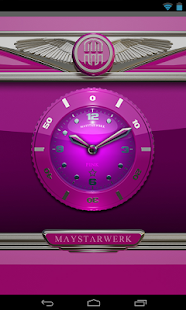 Clock Widget Pink Star - náhled