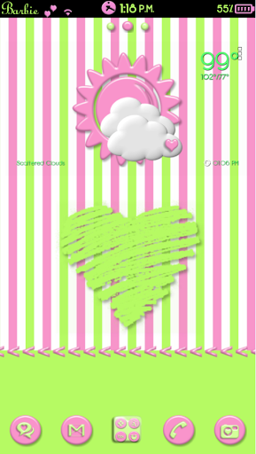 LimePink Go Launcher EX Theme